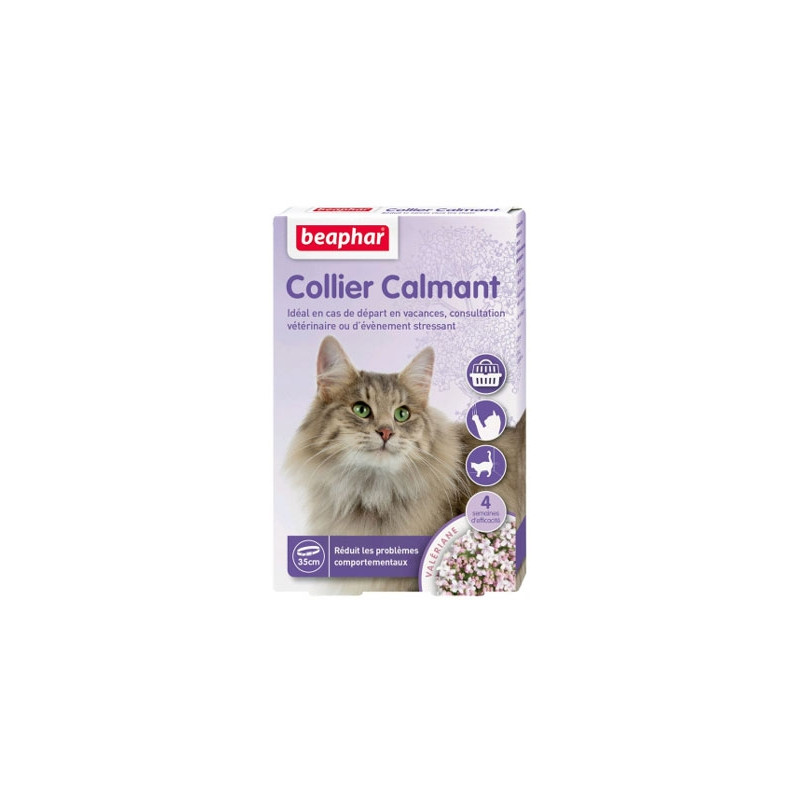 Collier calmant pour chat à base de valériane et lavande