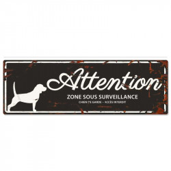 Plaque "Attention" Beagle -...