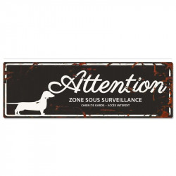 Plaque "Attention" Teckel -...